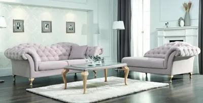 Image de Ensemble de canapés Chesterfield Ensemble de coussins Chaiselounge Style classique Canapé