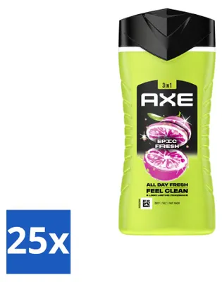 Produktbild von 25 x Axe 3-in-1 Duschgel Epic Fresh - Grapefruit und Ananas - 250 ml - Vorteilspackung - 25 Stücke