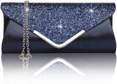 Produktbild von Damen-Abendtasche mit Glitzersteinen und abnehmbarem Schmuck in Silber, Gold und Rosa