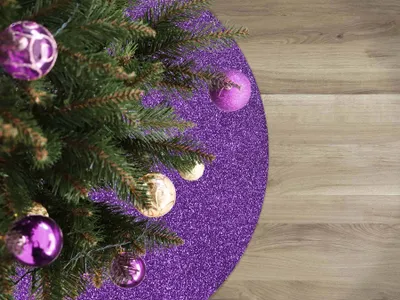 Produktbild von Primaflor Weihnachtsbaum Unterlage GLIMMER - Rund - Lila - Ø 100cm - B1 Tannenbaumdecke, Decke für Weihnachtsbäume - Tannenbaum Bodenmatte