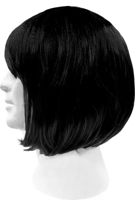 Produktbild von Oblique Unique Perücke Bob Kurzhaar Frisur schwarz für Damen Mädchen für Fasching Karneval Halloween Motto Party