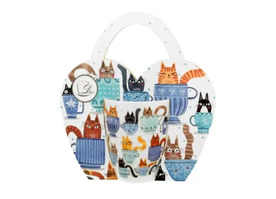 Obrázok produktu pre Porcelánový hrnček v darčekovej krabičke Cat´s World Teacup Cats