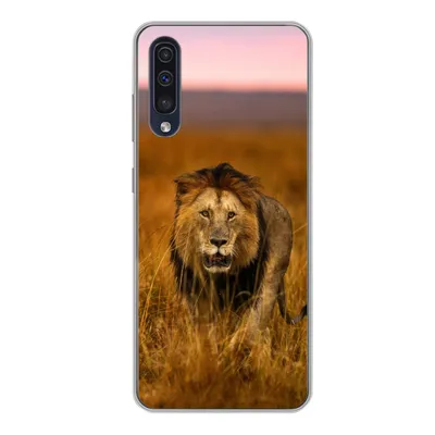 Produktbild von MuchoWow® Handyhülle Schutzhülle Hülle für Samsung Galaxy A50 Löwe - Savanne - Gras Silikon Softcase Handy Hülle - Mobiltelefonhülle