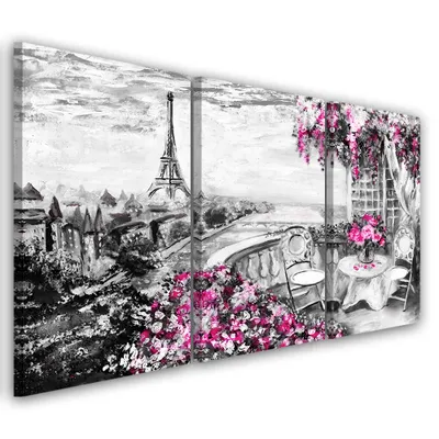 Produktbild von Triptychon auf leinwand graue landschaften 150x100 cm Feeby grau wandbild bereit zum aufhängen