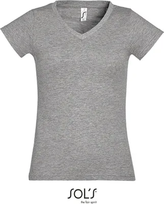 Produktbild von SOLs 11388 | Ladies V-Neck Moon Damen T-Shirt - Farbe: Grey Melange - Größe: S