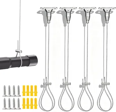 Produktbild von Duschstangenhalter aus Edelstahl, 4 Stück, 1,5 m, für die Befestigung von Duschstangen