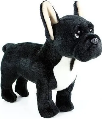 Produktbild von Französische Bulldogge schwarz mit Kragen 30 cm