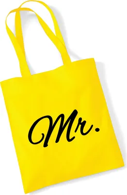 Produktbild von Huuraa Jutebeutel Mr. Schriftzug 10 Liter Yellow Baumwolle Tasche Geschenkidee