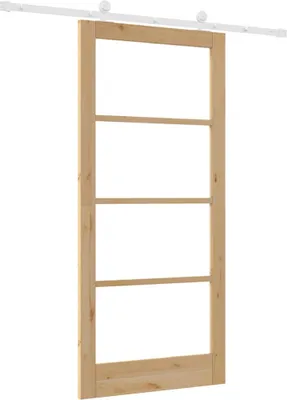 Obrázek produktu pro vidaXL Posuvné dveře ORKDAL přírodní 93 x 202 cm z masivního borového dřeva a skla