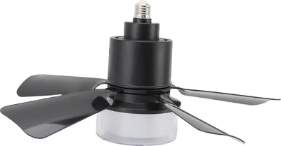 Obrázok produktu pre Stropný ventilátor so svetlom, 3 farby, stmievateľný, tichý, LED stropný ventilátor, pätica E26, funkcia časovača, ovládanie pomocou aplikácie, čierny