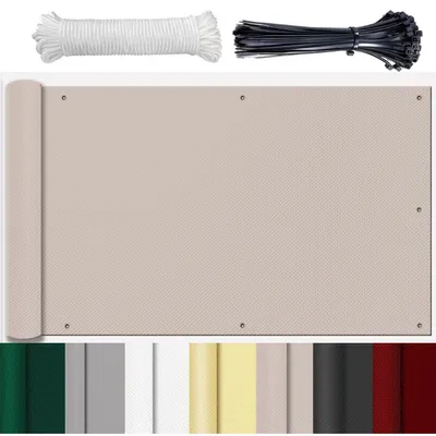 Obrázok produktu pre Solidchoice – Paraván na balkón, 80 x 400 cm, farba taupe