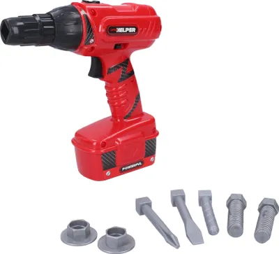 Produktbild von Spielzeug-Bohrmaschine Set kabellos mit Bohrgeräuschen 18 cm für Kinder ab 3 Jahren