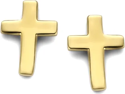 Produktbild von New Bling 9NBG-0160 Gouden Oorknop - Kruisje - 14 krt - 5 mm - Goudkleurig