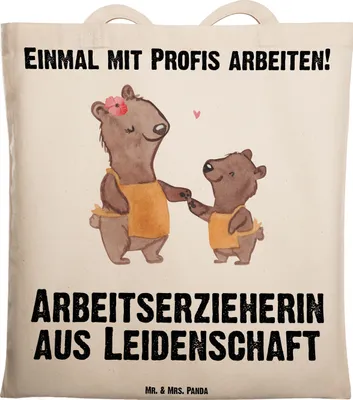 Produktbild von Mr. & Mrs. Panda Stoffbeutel Arbeitserzieherin Leidenschaft - Transparent - Geschenk, Tasche, Uni, Beruf, Jutebeutel, Spruch, Studium, Ausbildung, Lustig, Tragetasche