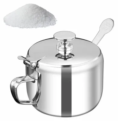 Immagine prodotto di Contenitore per spezie in acciaio inossidabile con cucchiaio, ideale per la conservazione in cucina