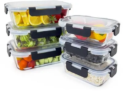Immagine prodotto di Eaze Life "Set da 6 contenitori in vetro per alimenti 3 x 1040 ml + 3 x 370 ml"