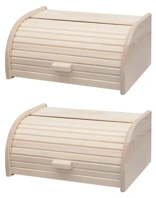 Image de Lot de 2 huches à pain en bois Fackelmann Boissellerie