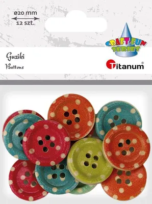 Produktbild von Bunte Kunststoffknöpfe in Punkten 20mm 12 Stk. Titan