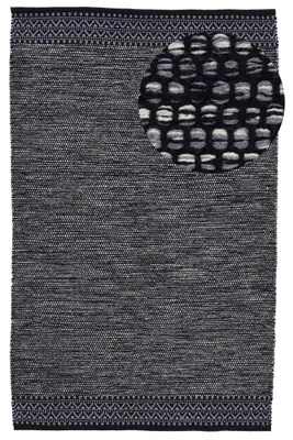 Image de carpetfine Tapis tissé à plat Kilim Mia Noir 240x340 cm | Tapis moderne pour le salon et la chambre à coucher