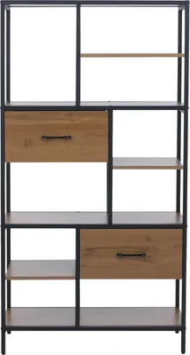 Immagine prodotto di Scaffale HWC-P11, scaffale libreria, scaffale verticale, cassettiera industriale MDF metallo melaminico 150x81x33cm ~ marrone