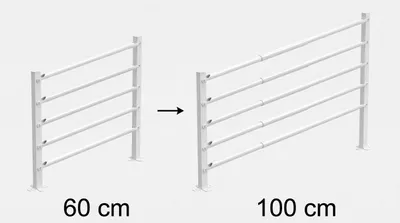 Produktbild von Treppengeländer mit waagerechter Stange verstellbar 60–100 cm Weiß