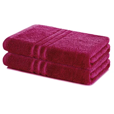 Produktbild von Lavea® 2er Set Badetuch 100 x 150 cm Baumwolle, saugstarkes Duschtuch groß, Frottier Elena, Duschhandtuch, weich, waschbar 60 °C, trocknergeeignet, Bordeaux