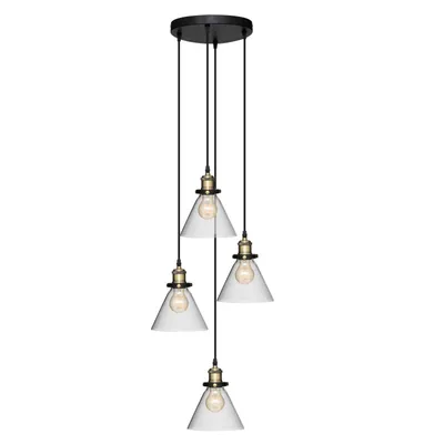 Image de Lampe de table industrielle Alak, quatre points, Ø 18 cm