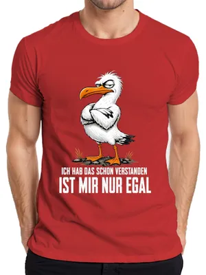 Obrázok produktu pre "Je mi to jedno," sarkastické pánske tričko, červená farba, veľkosť XL