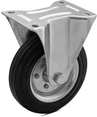 Produktbild von BKshop | Schwerlastrollen - Fi 125, 100 Kg | Lenkrollen, Transportroller, Schwarz - Gummirollen, Bockrollen, Möbelrollen, Transporthilfe Rollen