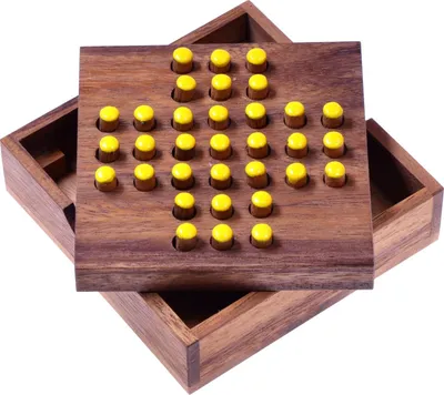 Produktbild von Solitär S – gelbe Stecker - Das kleine Knobelspiel mit Suchtfaktor – kompakt, clever, einfach genial!