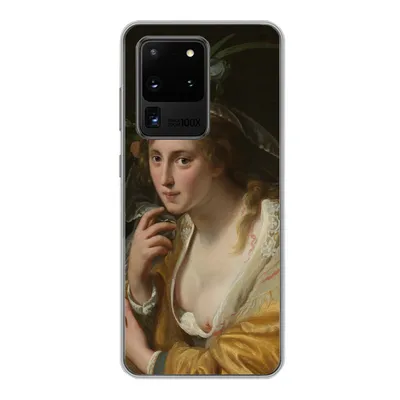 Produktbild von MuchoWow® Handyhülle Schutzhülle Hülle für Samsung Galaxy S20 Ultra Eine Hirtin - Gemälde von Paulus Moreelse Silikon Softcase Handy Hülle - Karteninhaber