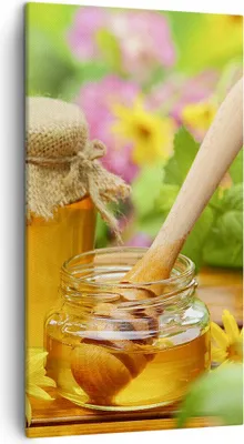 Produktbild von Bild auf Leinwand - Leinwandbild - Honig Glas Glas Vitamin - 45x80cm - Wand Bild - Wanddeko - Leinwanddruck - Bilder - Kunstdruck - Wanddekoration - Leinwand bilder - Wandkunst - PA45x80-2475
