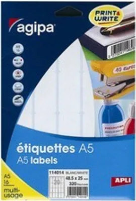 Produktbild von agipa universal Etiketten 97,5 x 68 mm weiß 64 Etiketten