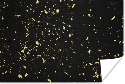 Produktbild von MuchoWow® Poster Goldene Flocken auf schwarzem Hintergrund 120x80 cm - Bilder
