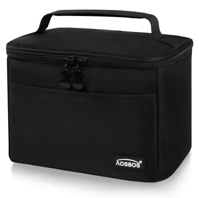 Image de Sac isotherme compact et léger, pliable, étanche, idéal pour le déjeuner, de couleur noire