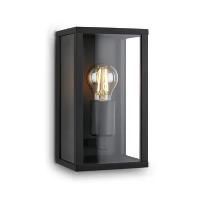 Außenwandlampe IP44 E27 max. 12 W, 26x14x13,5 cm, Schwarz