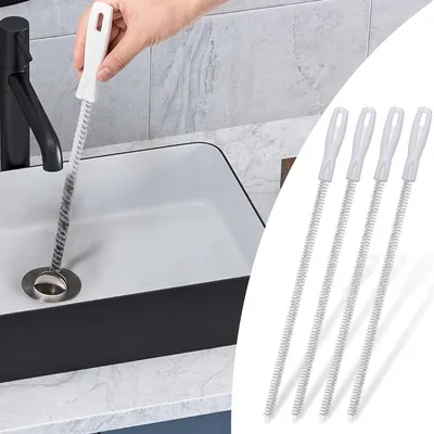 Obrázek produktu pro Odtokový čistič - Sada 4 kusů - 45 cm - Flexibilní - Kuchyňský dřez a koupelna