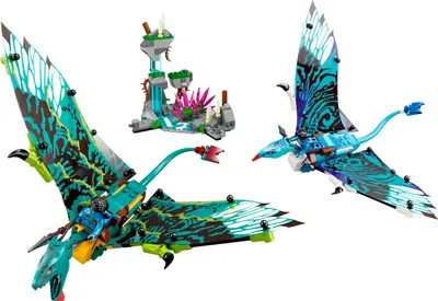 Immagine prodotto di LEGO Avatar il primo volo di Jake e Neytiri su un Banshee, set del film Pandora con Banshee, minifigure ed elementi luminosi al buio 75572