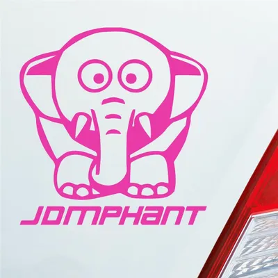 Produktbild von Auto Aufkleber JDMPHANT Elefant Style Tuning 10x10,5 cm Pink Sticker Heckscheibenaufkleber