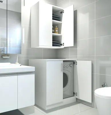 Produktbild von Skye Decor, Su - White, Badezimmerschrank, Weiß, 100 % MELAMINBESCHICHTETE SPANPLATTEN, 70 x 65 x 90 cm