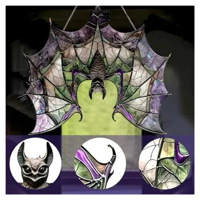 Produktbild von Halloween Fledermaus Sonnenfänger, Gothic Deko für den Innenbereich, tragbarer Lichtfänger mit künstlerischem Design, langlebige Halloweendekoration für Fenster