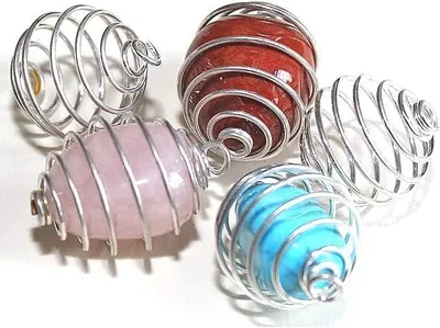 Spiralkooi für Anhänger, 5 Stück, 15 x 14 mm, Edelsteinfeder, Metall