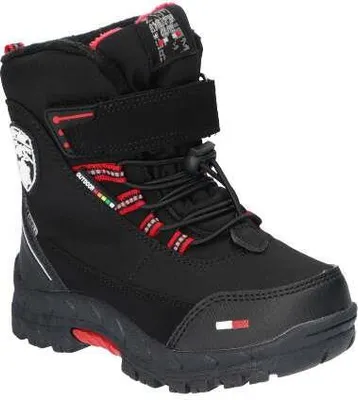 Produktbild von Kinder Winterstiefel Softshell wasserdicht warm gefüttert mit Klettverschluss rutschfest & leicht | American Club Hl2723 Schwarz/Rot 30
