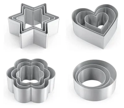 Image de Emporte-pièces Set-12 Pièces Cœur Étoile Fleurs Cercle Grand Mini Biscuits DIY Cuisson