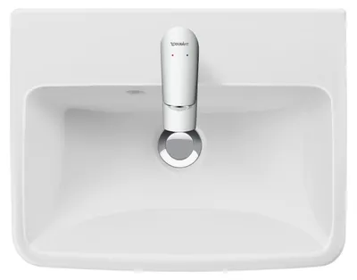 Produktbild von Duravit No.1 Handwaschbecken, mit Hahnloch und Überlauf, 500x400, Unterseite glasiert (für verbesserte Hygiene), weiß, 0743500000