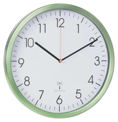 A close-up view of a wall clock.