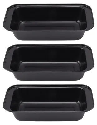 Immagine prodotto di 3 teglie da forno antiaderenti Acciaio al carbonio con rivestimento, per pane, forma rettangolare, colore nero