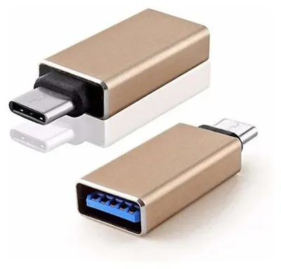 Produktbild von USB Adapter USB auf Type-C Ladeadapter für Smartphones, Tablets,Kameras oder Computer/Laptops Gold Type-C