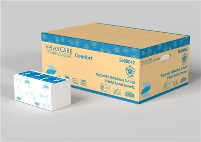 Zdjęcie produktu dla Składane ręczniki papierowe Velvet Prof-2vrs, białe, 20x150szt