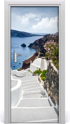 Produktbild von Tulup Türaufkleber 85x205 cm Dekorative Aufkleber Selbstklebend Wasserdichte Tapete Abnehmbar Schlafzimmer Wohnzimmer Wohnkultur - Santorini Griechenland